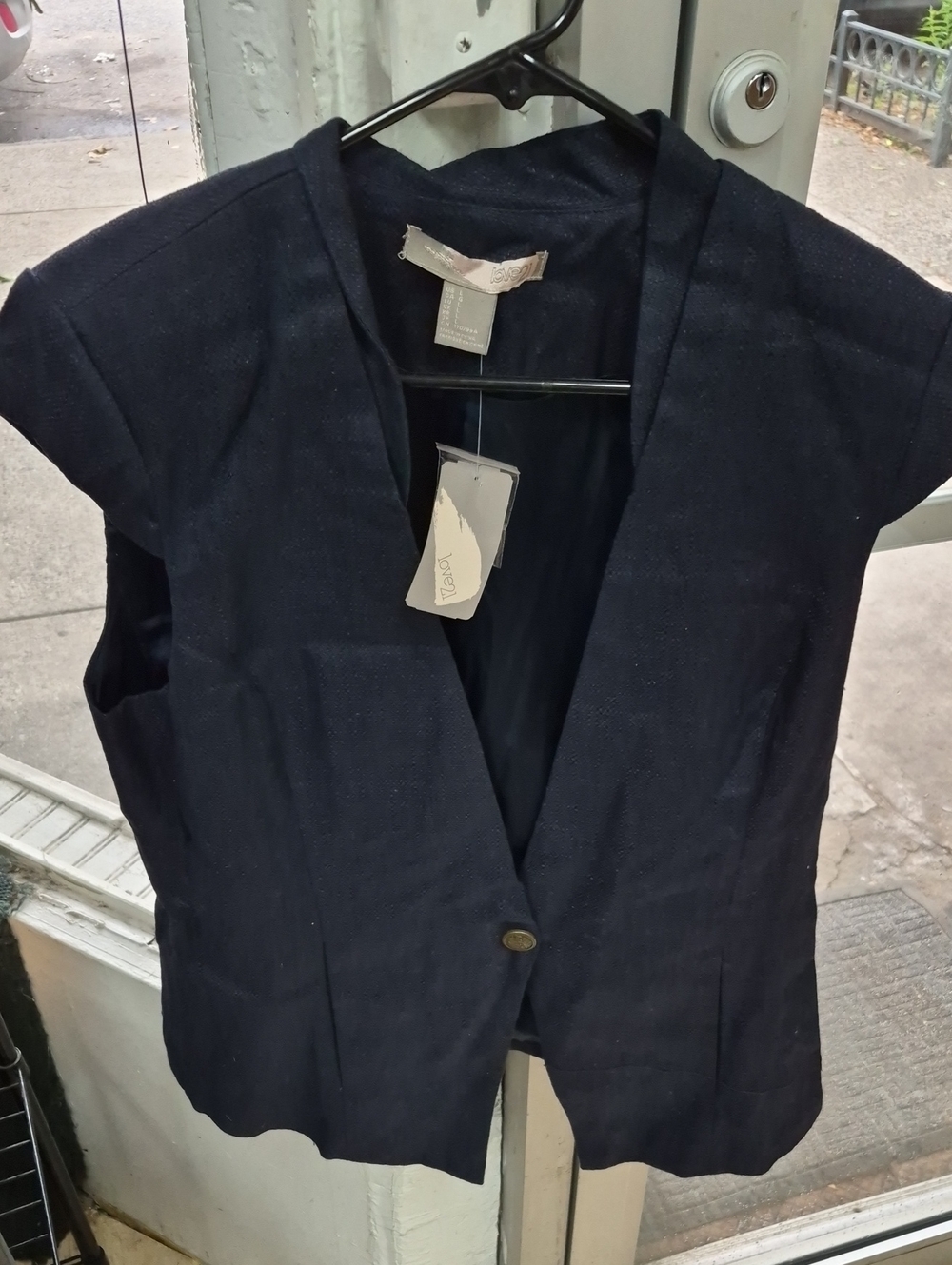 Love 21 Women's Dark Navy Textured Blazer